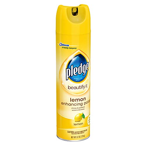 Pledge Multisurface Furniture Polish Spray, Works On Wood, Granite, And Leather, Shines And Protects, Lemon, 9.7 Oz (Pack Of 2) #TOP2