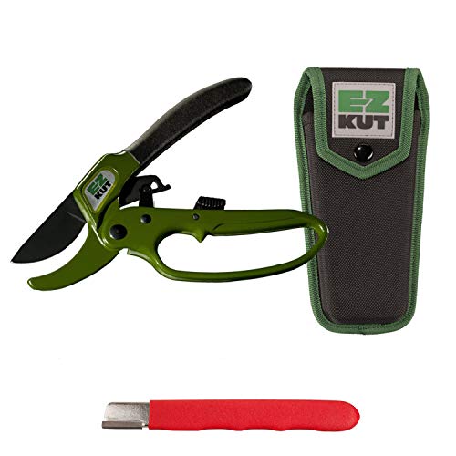 EZ Kut Original Ratcheting Pruner Kit with Molded Ballistic Nylon Sheath and Carbide Blade Tool
