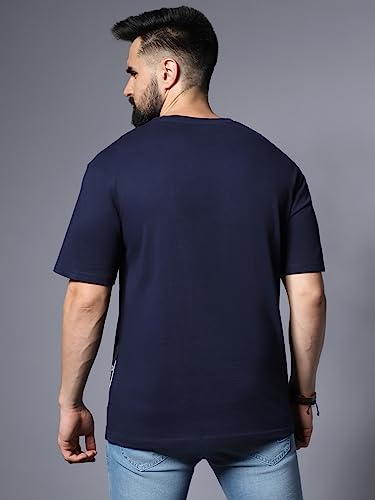 Image of HIGH STAR Men's Typography Applique Regular Fit T-Shirt