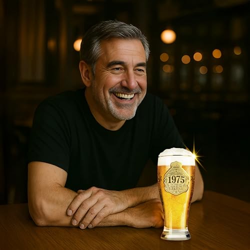 1975 Regalo 50 Anni Uomo Bicchieri Birra 570 ml Personalizzati Compleanno Decorazioni Regali Per Lui Amica - immagine 3