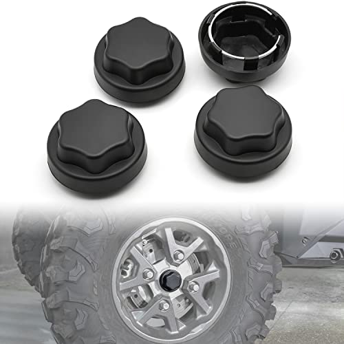KATIMOTO Tire Wheel Hub Caps for Polaris RZR PRO XP/Can-Am Defender 2016-2021, Black Rim Hub Center Caps Covers for Polaris RZR PRO XP 4 / Can Am Defender HD5 HD8 HD10 MAX 2016-2021 Accessories (4PCS)
