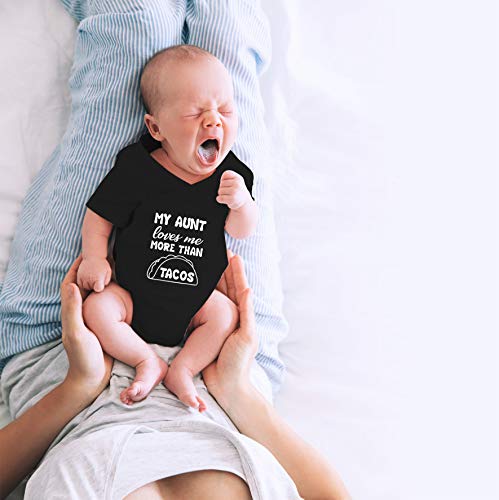 CBTwear My Aunt Loves Me More Than Tacos - Baby Clothes - Funny Newborn Bodysuit Outfits for Boys and Girls2