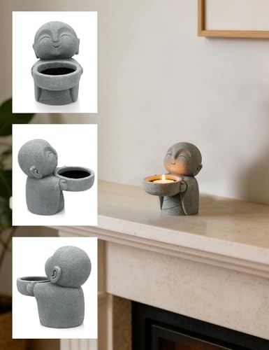 Portavelas Zen con figura de Buda para decoración miniatura 5