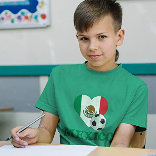 Toddler T-Shirt Heart Flag Soccer Ball Mexican Soccer Mexico Football Football Cotton Mexican Soccer Boy & Girl Clothes Soccer Ball Baby Funny Tee Black Design Only 18 Months4