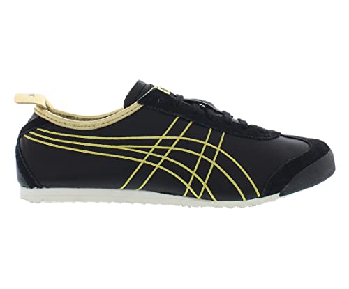 Onitsuka Tiger Tênis unissex Mexico 66, Preto/dourado, 12.5 Women/12.5 Men