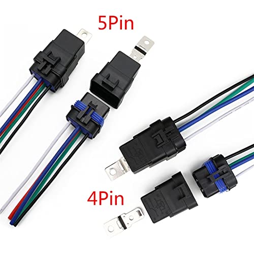 Relé automático de 12V 40A impermeable con conector de 5 pines y cableado integrado 5