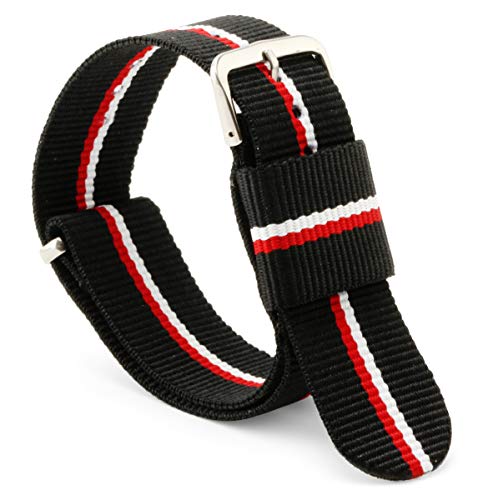 UNITED Watch Bands - NATO Band - Choice of Color & Width (18mm, 20mm, or 22mm) - Ballistic Nylon Straps Watch Band Replacement for Men or Women - Waterproof, Durable & Comfortable Watch Strap.