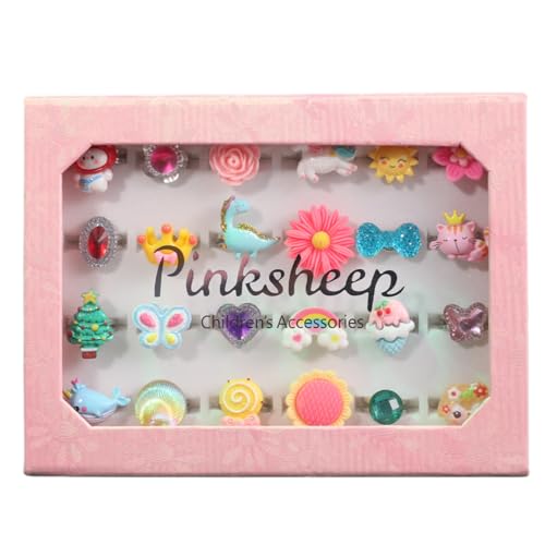 PinkSheep Little Girl Jewel Rings in Box...