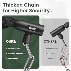 Titanker Heavy Duty Bicycle Lock Chain with Keys - 3 Feet Anti-Theft Lock for Bikes, Motorcycles, Doors, Gates, Fences, Grills (6mm Thick) — photo 6 of 6