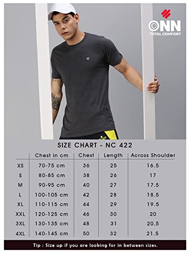 Image of ONN Men's Half Sleeves Round Neck 100% Cotton T-Shirt