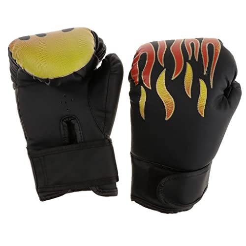 KiBcsLic Kids Child Taekwondo Sparring Gloves Mitts MMA Hand S, Black 7inch, as described