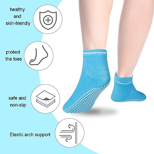 Qchengsan Non-Slip Grip Socks - 8 Pairs for Women, Anti-Skid Yoga and Pilates Socks With Cushion, Grippy Slippers for Pure Barre, Ballet, Dance, Barefoot Workout3