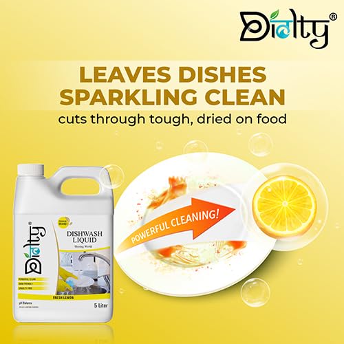 Image of Diolty Dishwashing Liquid Gel 10L | Lemon Fragrance | Tough on Grease, Residue-Free | Non-Toxic, Gentle on Hands | Kitchen Utensil Cleaner