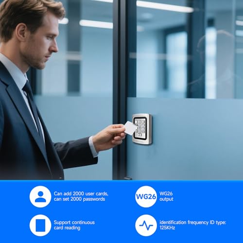 Digicode Clavier à Code Métal Retekess T-AC04 avec Lecteur RFID 125KHz - 6