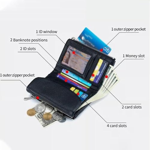 Joyfullygo Wallet,Unisex Pebble Leather Wallet,Small Wallets for Women, Full Grain Leather Coin Purse with Credit Card Holder (Red)4