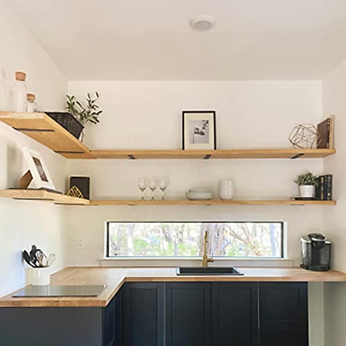 Floating Shelf Brackets, 8 Inch Heavy Duty Industrial Shelf Bracket, Black Metal L Brackets For Shelves Support Diy With Hardware(6 Pack) #TOP6