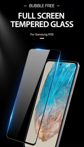 Image of Mr.Shield Top-Notch HD+ Tempered Glass Screen Protector Guard Designed for Samsung Galaxy M35 5G (6.6 Inch), 9H Hardness, Military Grade Protection, Easy Installation kit