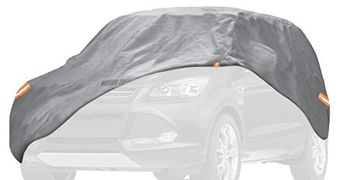 Motor Trend TrueShield Waterproof SUV & Van Cover - Heavy Duty Outdoor Fleece-Lined Sonic Coating - Ultimate 6 Layer Protection - Cover Lock Included (XXL - max Length 225")