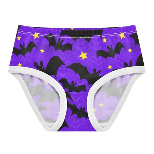 Joisal Cotton Toddler Girls Underwear Halloween Black Bats Purple Little Girl Panties Florals Briefs Undies Kids 2t - Main Image