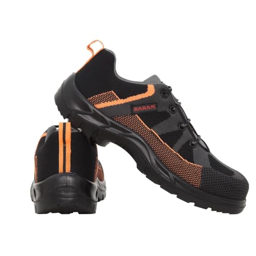 KARAM Flytex FS210 Safety Shoes for Men | Sporty Design, Lightweight with Single Density | Antistatic, Antislip, Oil & Heat Resistant with Fiber Toe |