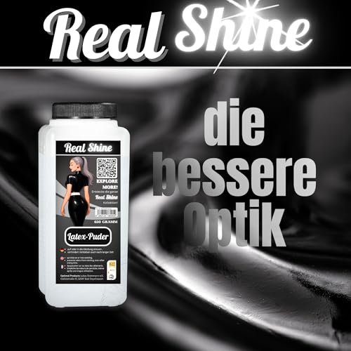 Optimal Products Latex Puder REALSHINE 650 g I weißes Talkum Puder geeignet als Anziehhilfe für Latex Kleidung, Latexhandschuhe sowie deren Einlagerung I geruchloses Pharma Qualität Talk antistatisch
