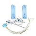 Produktbild Tante Tina Eiskönigin / Schneeprinzessin Verkleidungsset mit Zauberstab, Krone, Zopf & Handschuhe (Aquamarine)