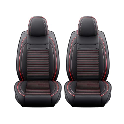 Image of Car Seat Covers Fit for VW Jetta 2007-2026(BlackRed,Front) | Full Coverage Faux Leather Seat Protector Waterproof Airbag Compatible and All-Weather Automotive Seat Covers