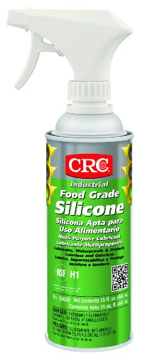 CRC Food Grade Silicone Lubricant, 15 fl oz Non-Aerosol Spray Can, Clear/White,3039