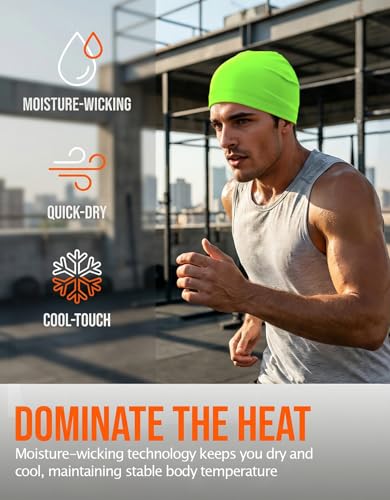 Image of Sweat Wicking Skull Caps Cooling Helmet Liner Hat Running Beanie Cycling Skullcap Sleeping Cap for Men Women