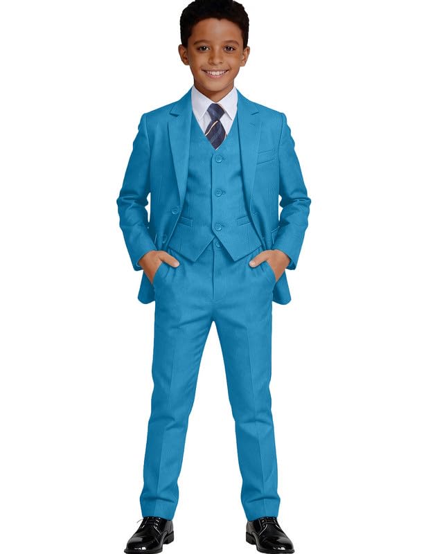 Visaccy Boys Formal Suit Slim Fit Tuxedo Suits for Kids Ring Bearer Outfit