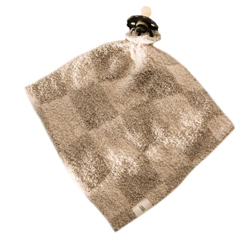 Image of Forever French Baby | Lovey | Pacifier Holder | Lovey Gifts | Boy & Girl | Ideal for Age 0 Months & Up | Microfiber Feather Yarn | Pacifier Not Included (Wavy Checkerboard)