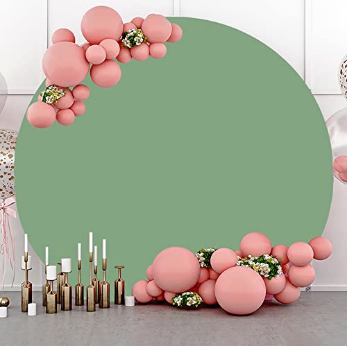 Dashan Green Round Backdrop Cover For 6Ft Polyester Photography Circle Solid Green Round Backdrop Stand For Party Birthday Photo Gender Reveal Product Decor Baby Shower Kids Portrait Studio Props #TOP2