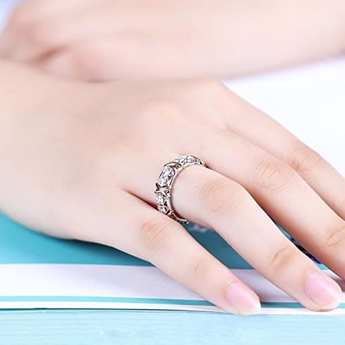 Mengsha 925 Sterling Silver Moissanite Rings For Women,Magnetic Zrcon Shaping Stacking Rings Engagement Wedding Gifts,Optional Size 12 #TOP3