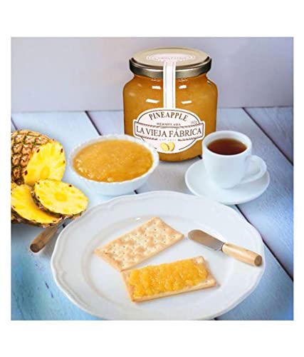 Image of La Vieja Fabrica Pineapple Mermelada • Spanish Pineapple Jam • Real Fruit Spread • Imported Gourmet Breakfast Spread, 12.35 oz ℮ 350 g (Pack of 3)