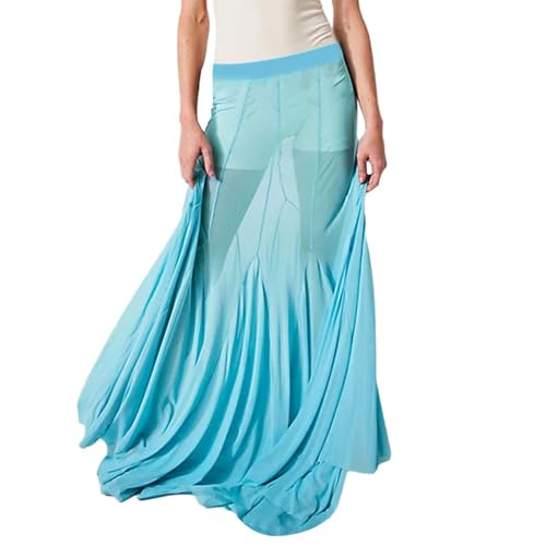 Robe maxi décontractée transparente et fluide avec taille haute intégrée