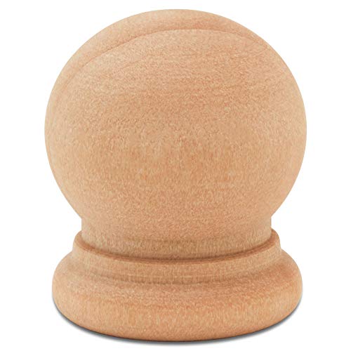 Wood Finials, 3/4 Inch Tall With 1/4 Inch Hole, Unfinished Wood Finials For 1/4 Inch Dowel Rods, Wood Dowel Caps For Crafts And Diy, Pack Of 24 By Woodpeckers #TOP2