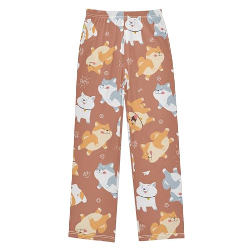 Boys' Pants Funny Dog Brown Long Bottoms Jogger Pants Elastic Waist Trousers with Pockets S-XL