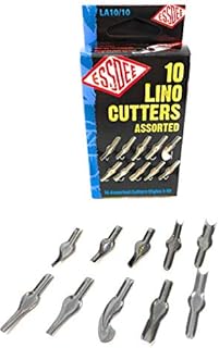 ESSDEE Linoleum Cutter Tools - Style 1 to 10 Sizes Lino Blades - High Carbon Steel - Pack of 10 - Made in UK