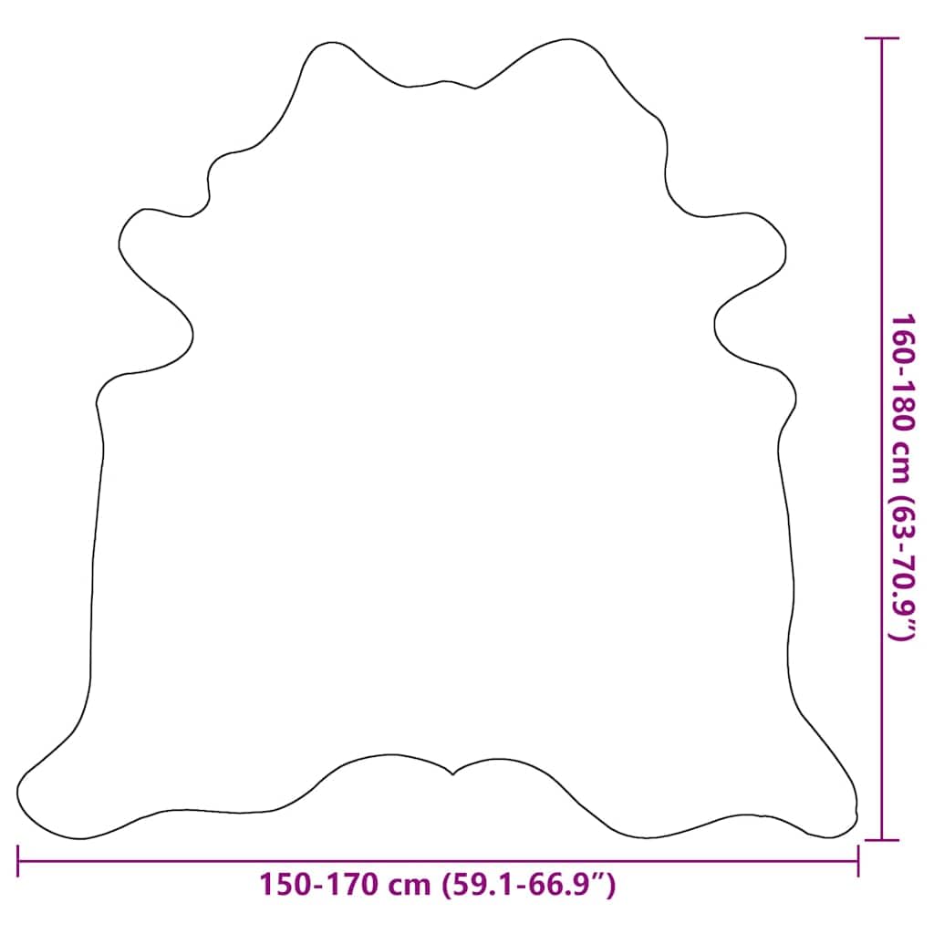 Tapis en peau de vache véritable Marron et blanc 150 x 170 cm