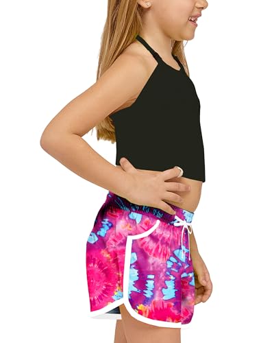 Deerose Tie Dye Swim Shorts Girls Surfing Board Shorts Beach Quick Dry Pink Hawaiian Shorts 5-6 Years thumb #2