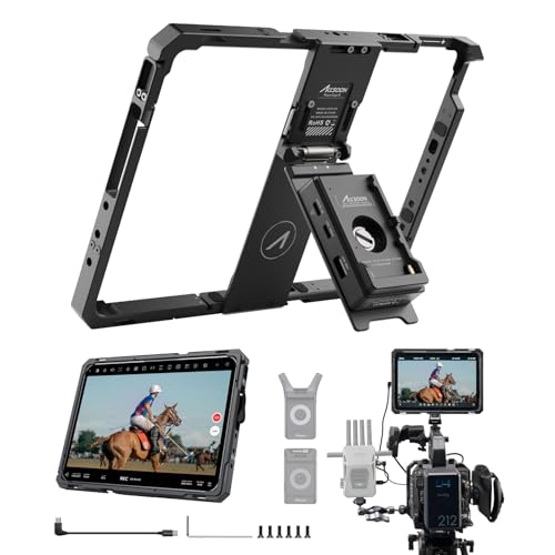 Image of Accsoon PowerCage ProⅡ Monitor Cage for 13 inch M4 /M5 2024 /2025 Pro Gen 3,4,5,6(2018 /20 /21 /22)& 13''Air 6 /7 with NP-F Battery Plate Adapter for SeeMo 4K /CineView HE /SE /Master 4K for Video Monitoring