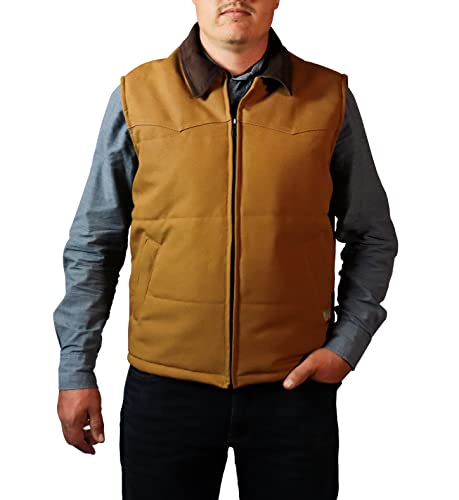 Listado de Chalecos para Hombre los 10 mejores. 46 REIMER | Chaleco hombre vaquero térmico de uso rudo exterior, color Camello, talla G