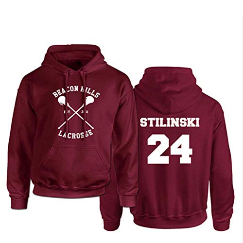 Sue-Supply Sweat à Capuche Lacrosse Beacon Hills Stilinski Lacrosse Sweat à Capuche Unisexes Beacon Hills Pull à Capuche