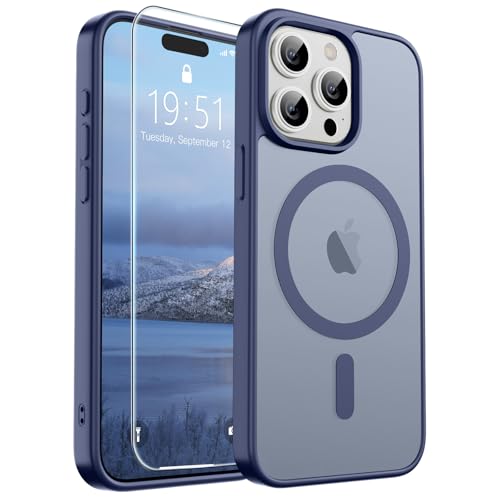 Image of SUPFINE Magnetic for iPhone 15 Pro Case (Compatible with MagSafe) (Military Grade Drop Protection) Slim Translucent Matte Shockproof with Anti-Fingerprint Phone Case,Lavender Gray