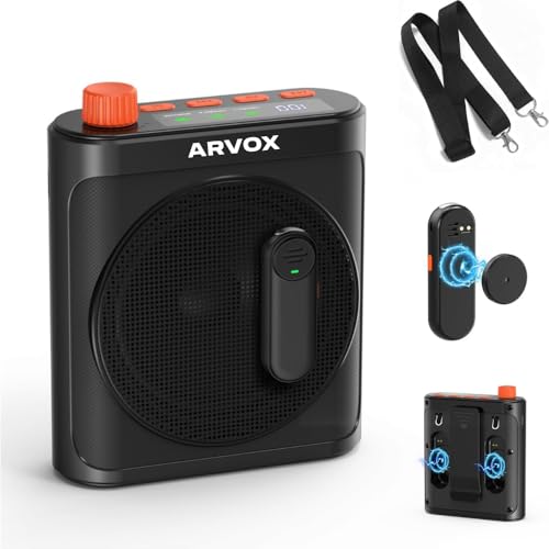 Image of Arvox Wireless Voice Amplifier 2600mAh for Teachers with 2 Mic for Teaching in Classroom & Magnetic Lavalier,16H Battery, Bluetooth Collar Mic with Speaker for Tour Guides, Meeting Hall Long Battery