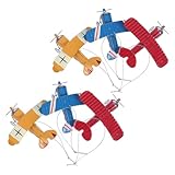 Design vintage classico: questo modello di aeroplano in ferro vintage presenta un design biplano retrò, che lo rende un aeroplano decorativo perfetto per aggiungere un tocco vintage all'arredamento della tua casa o del tuo ufficio, aeromodelli, aeroplano vintage