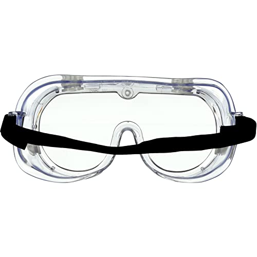 3M Goggle Chemical Splash, Impact-Resistant, Blocks 99.9% of UV, Scratch Resistant, Adjustable Strap, Indirect Ventilation, Flexible Frame Conforms To Face For Secure & Protective Fit (91252H1-DC-10)