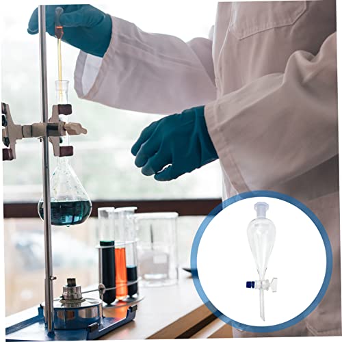 Ukcoco 5Pcs Pear Shaped Separatory Funnel Essential Oil Distiller Funnel Stand Labs Separating Funnel High Borosilicate Small Glass Thick Wall #TOP7
