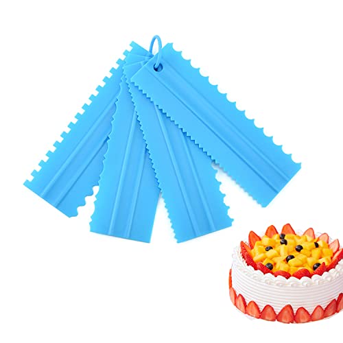 Hotype Rascador para Tartas, Rasqueta para Tartas Set, Espátula de Pastel, para bordes lisados de pasta, decoración de helado y crema, cocina, molde de bricolaje, 4 Pezzi