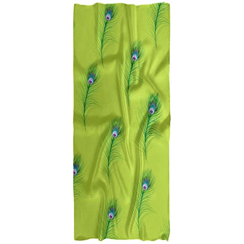 Bufanda ligera para mujer, primavera, otoño, invierno, chal, envoltura de plumas de pavo real, fondo verde, Varios colores